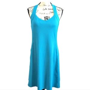 EUC Title nine V-Neck Built in Bra Athletic Blue/Green Dress Size M Aruba